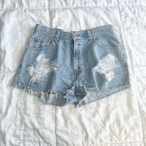 Custom Distressed Levi’s Shorts